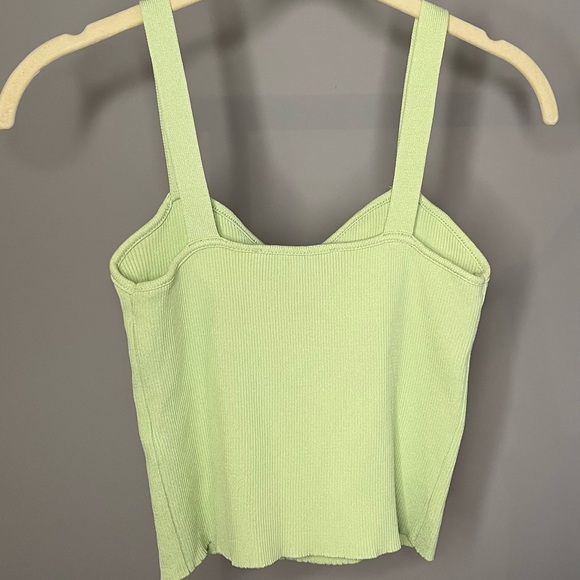 (SOLD) ZARA Light Green Ribbed Crop Tank Top - Picture 5 of 7